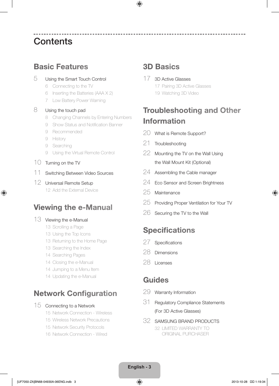 Samsung UN60F7050AFXZA User Manual | Page 3 / 34