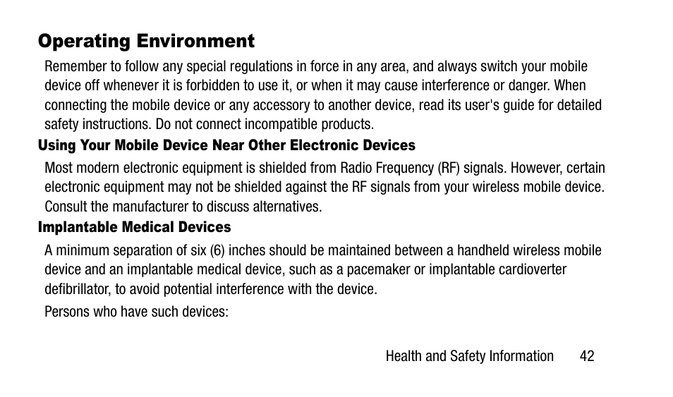 Operating environment | Samsung SM-N900TZWETMB User Manual | Page 49 / 88