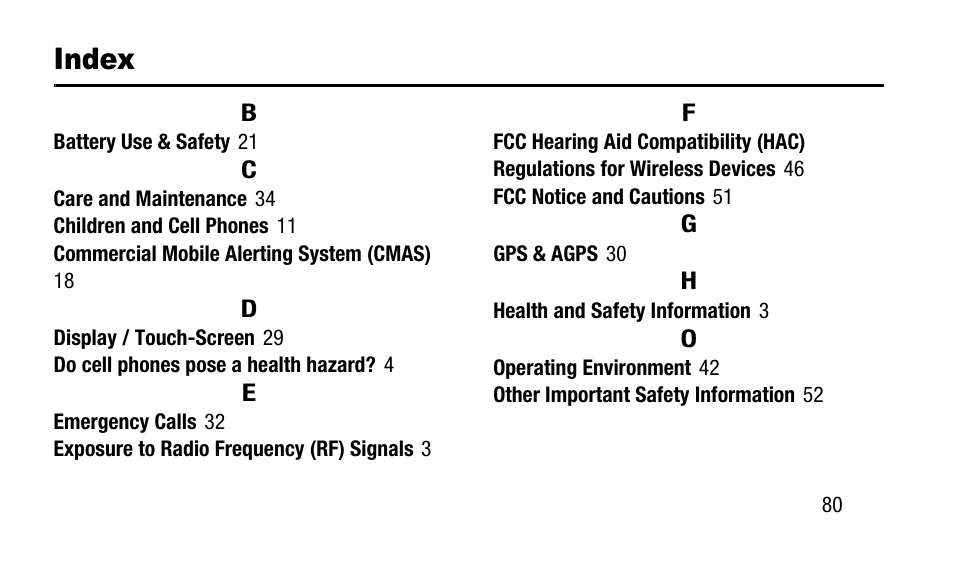 Index | Samsung SM-N900TZWETMB User Manual | Page 87 / 88