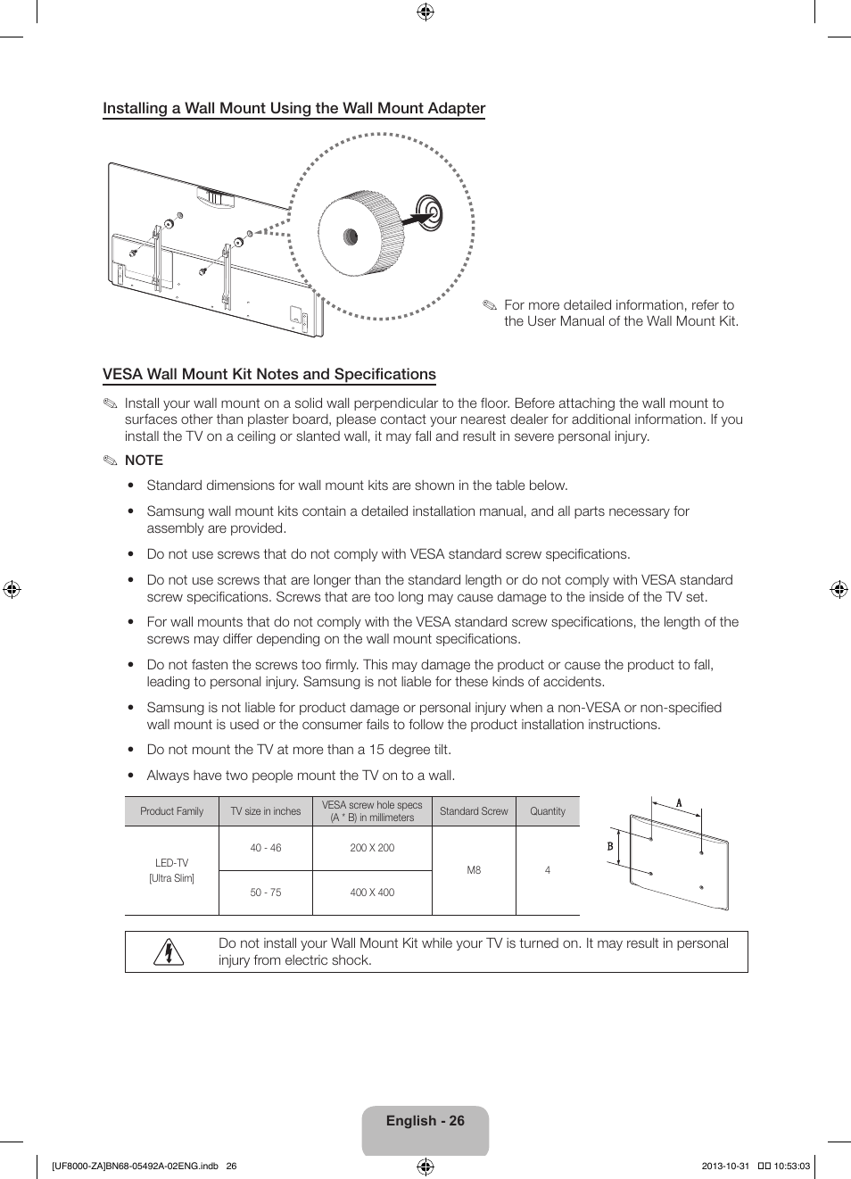 Samsung UN60F8000BFXZA User Manual | Page 26 / 38