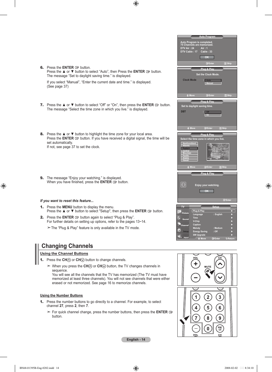 Changing channels | Samsung LN22A450C1DXZA User Manual | Page 16 / 121