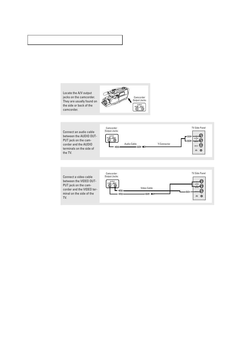 Connecting a camcorder | Samsung TXP1430X-XAA User Manual | Page 18 / 52