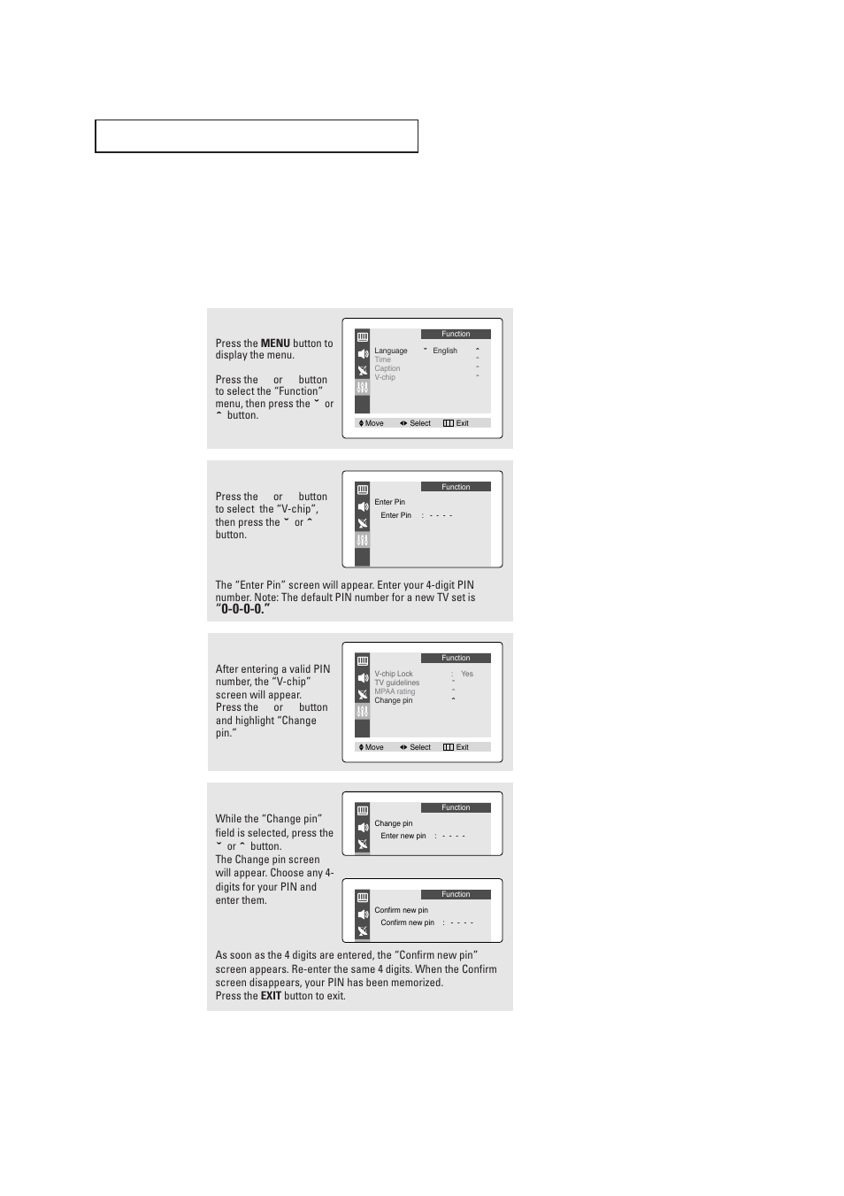 Using the v-chip | Samsung TXP1430X-XAA User Manual | Page 41 / 52