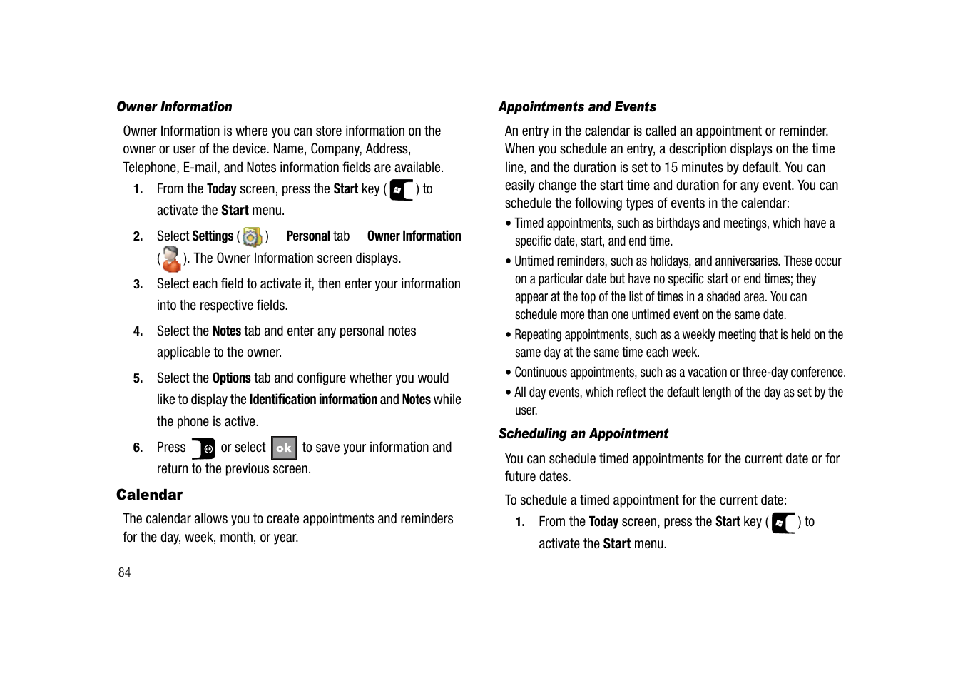Calendar | Samsung SGH-I907ZKAATT User Manual | Page 109 / 176