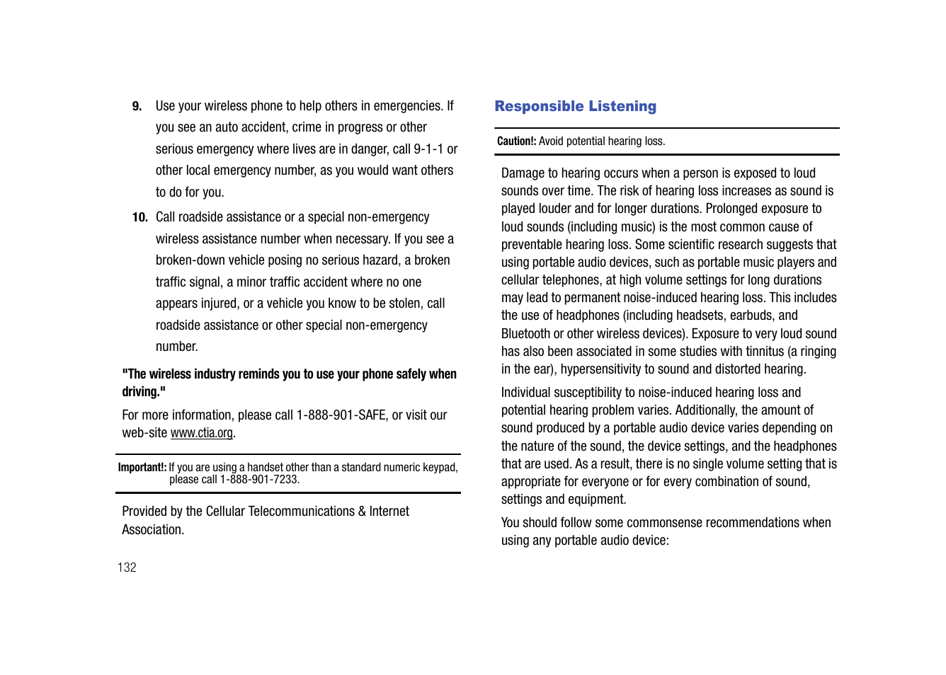 Responsible listening | Samsung SGH-I907ZKAATT User Manual | Page 157 / 176