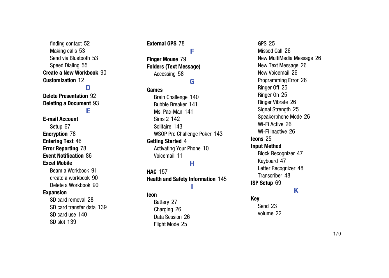 Samsung SGH-I907ZKAATT User Manual | Page 173 / 176