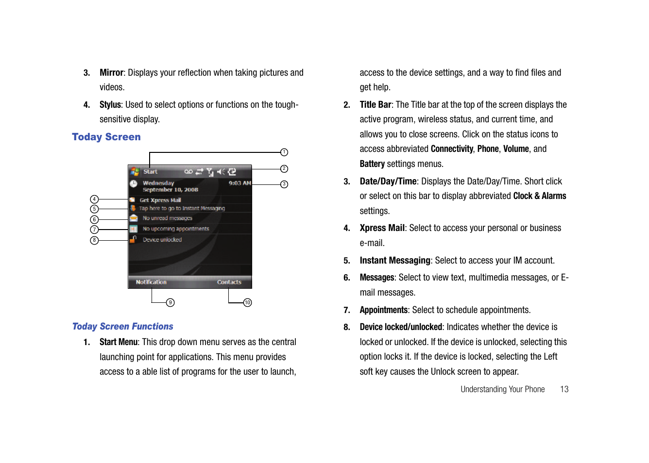 Today screen | Samsung SGH-I907ZKAATT User Manual | Page 24 / 176