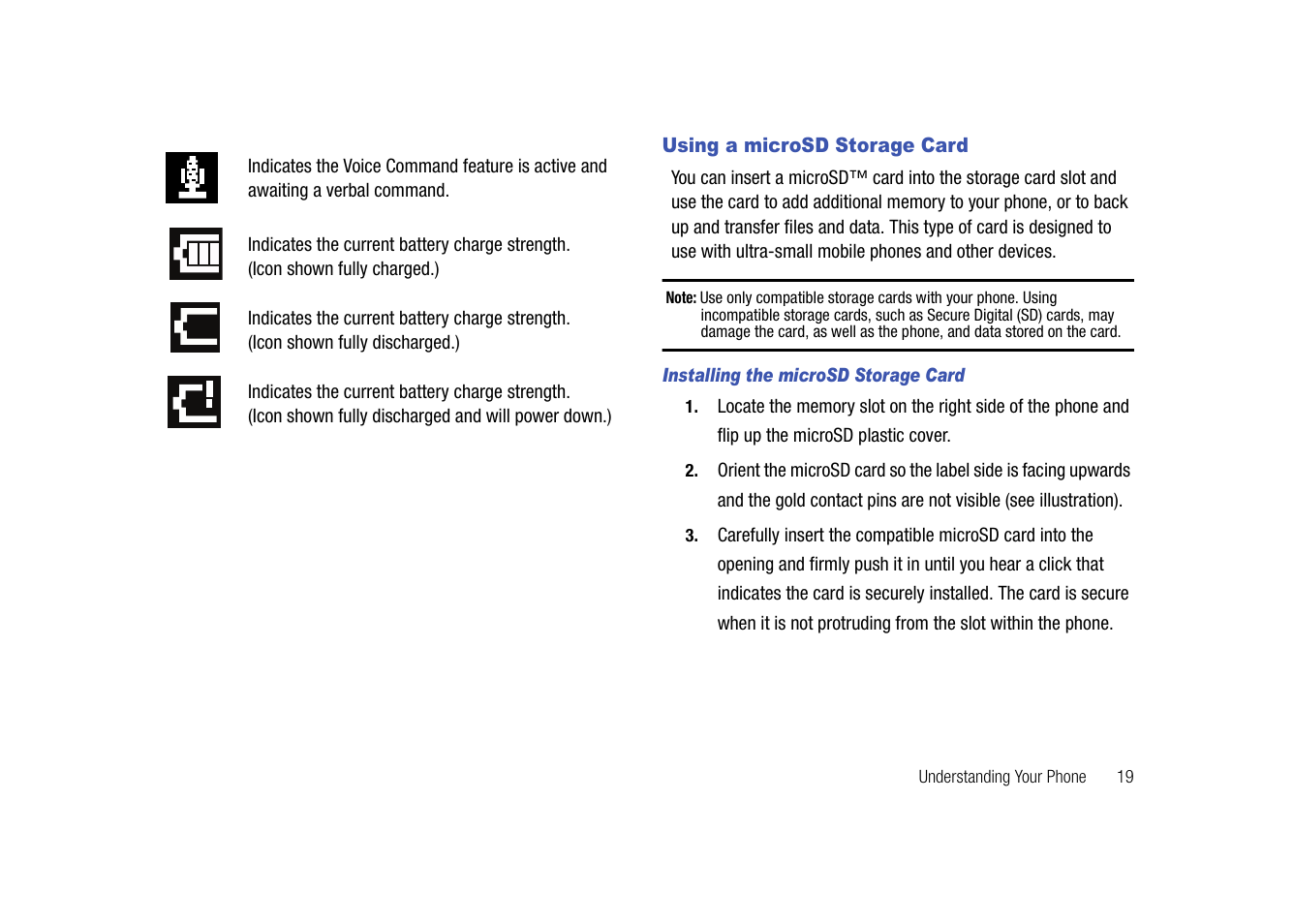 Using a microsd storage card | Samsung SGH-I907ZKAATT User Manual | Page 30 / 176