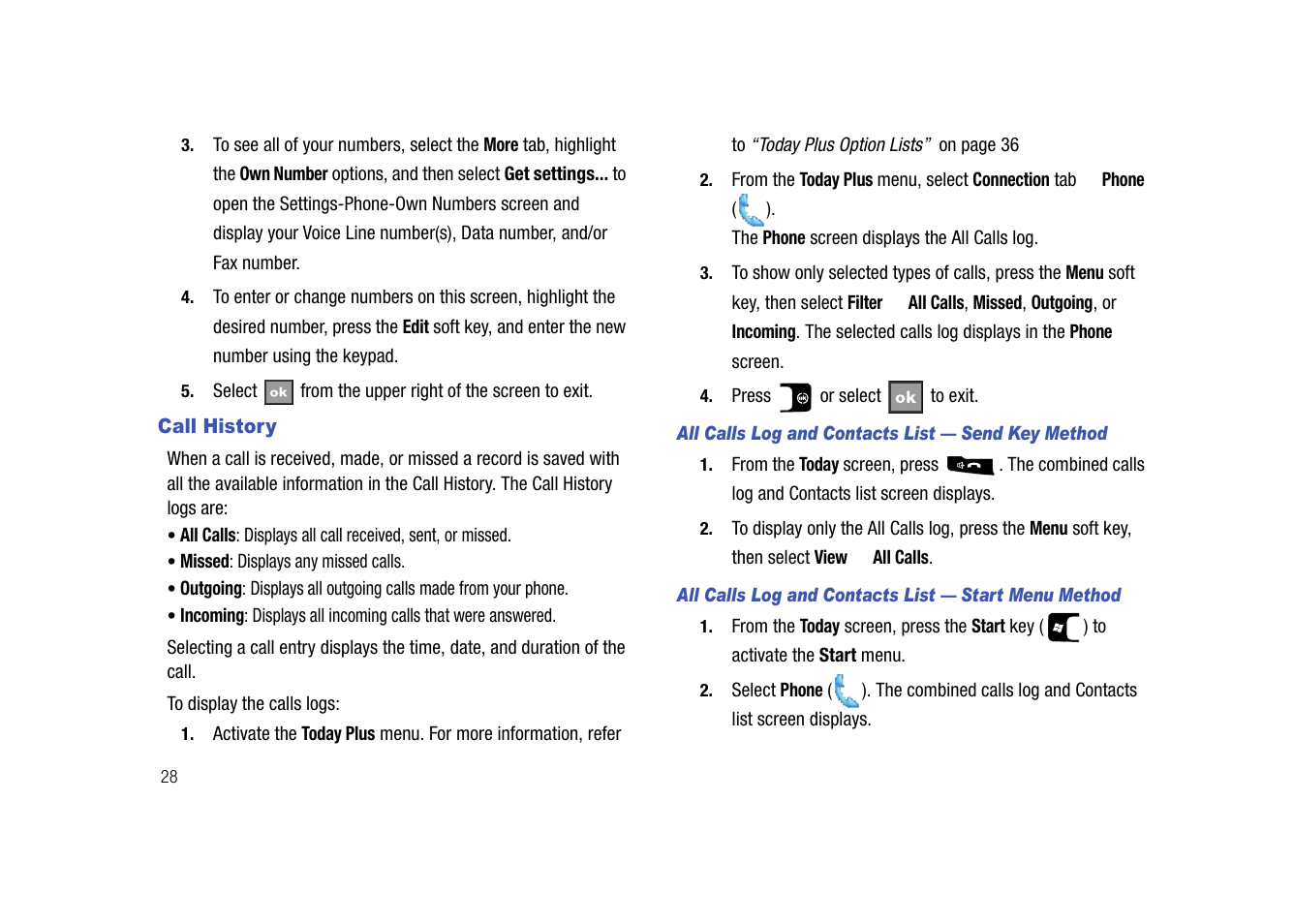 Call history | Samsung SGH-I907ZKAATT User Manual | Page 39 / 176