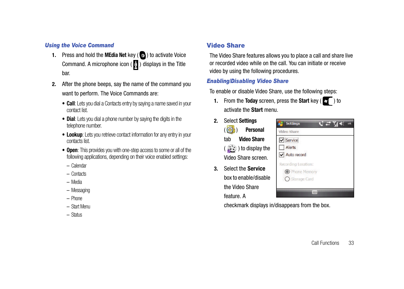 Video share | Samsung SGH-I907ZKAATT User Manual | Page 44 / 176