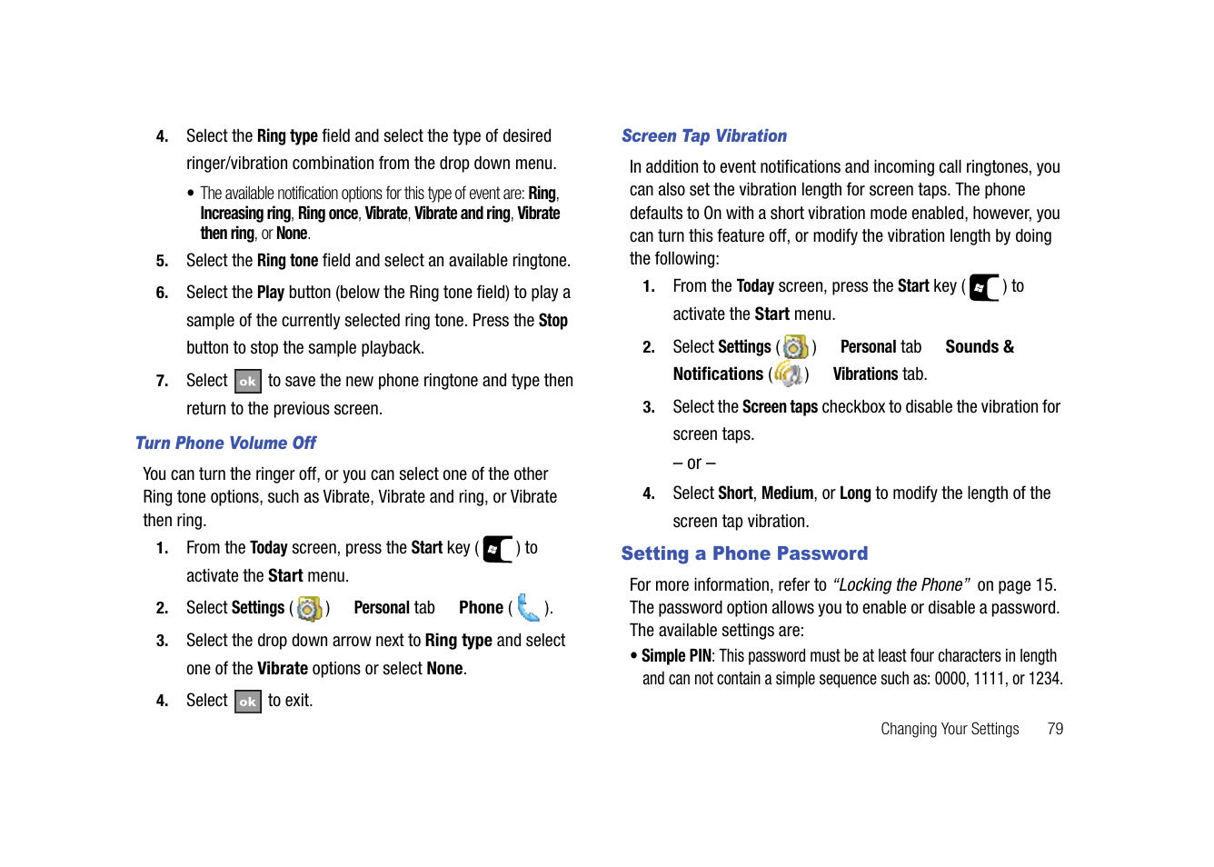 Setting a phone password | Samsung SGH-I907ZKAATT User Manual | Page 90 / 176