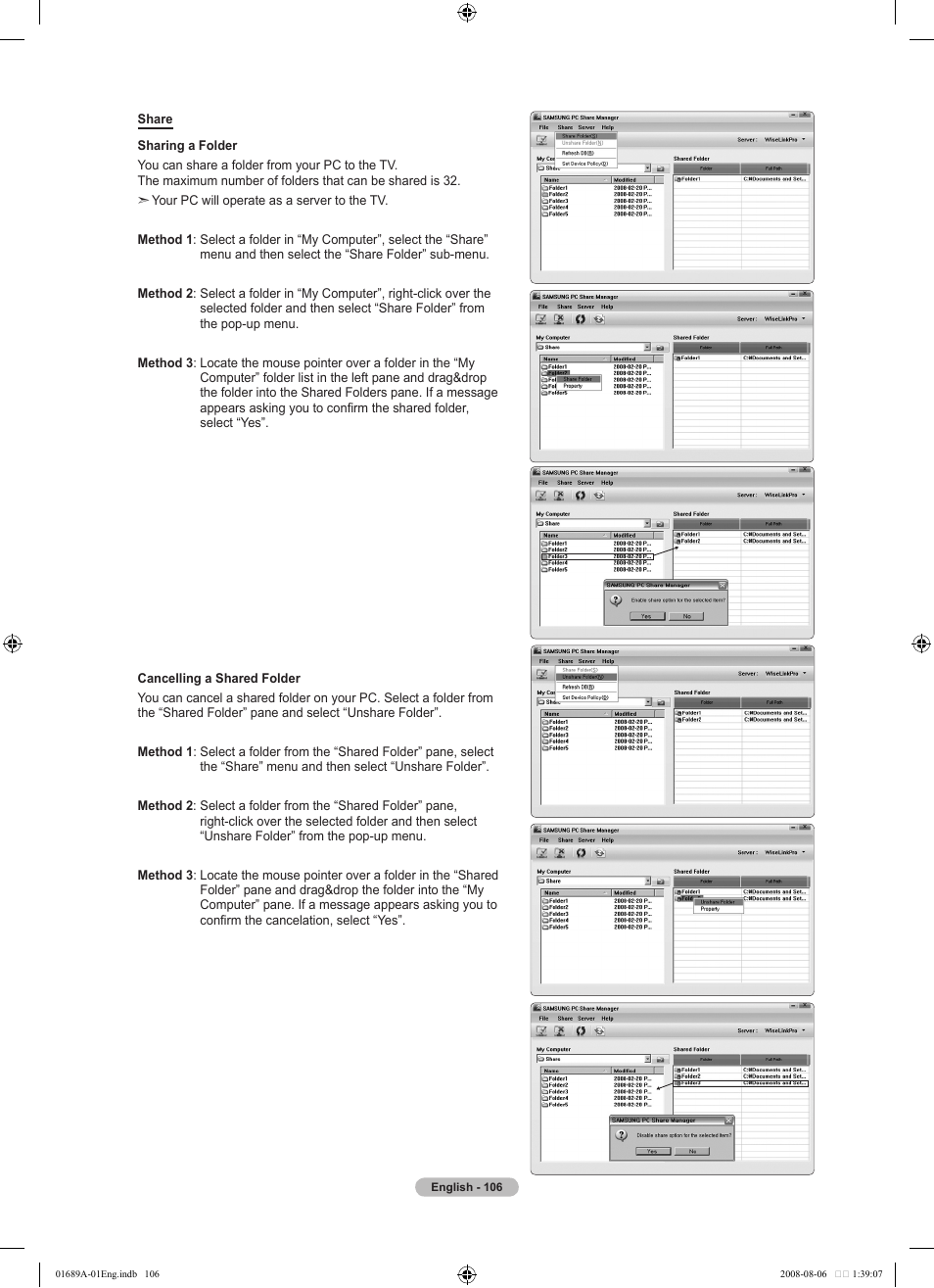 Samsung LN46A950D1FXZA User Manual | Page 108 / 155