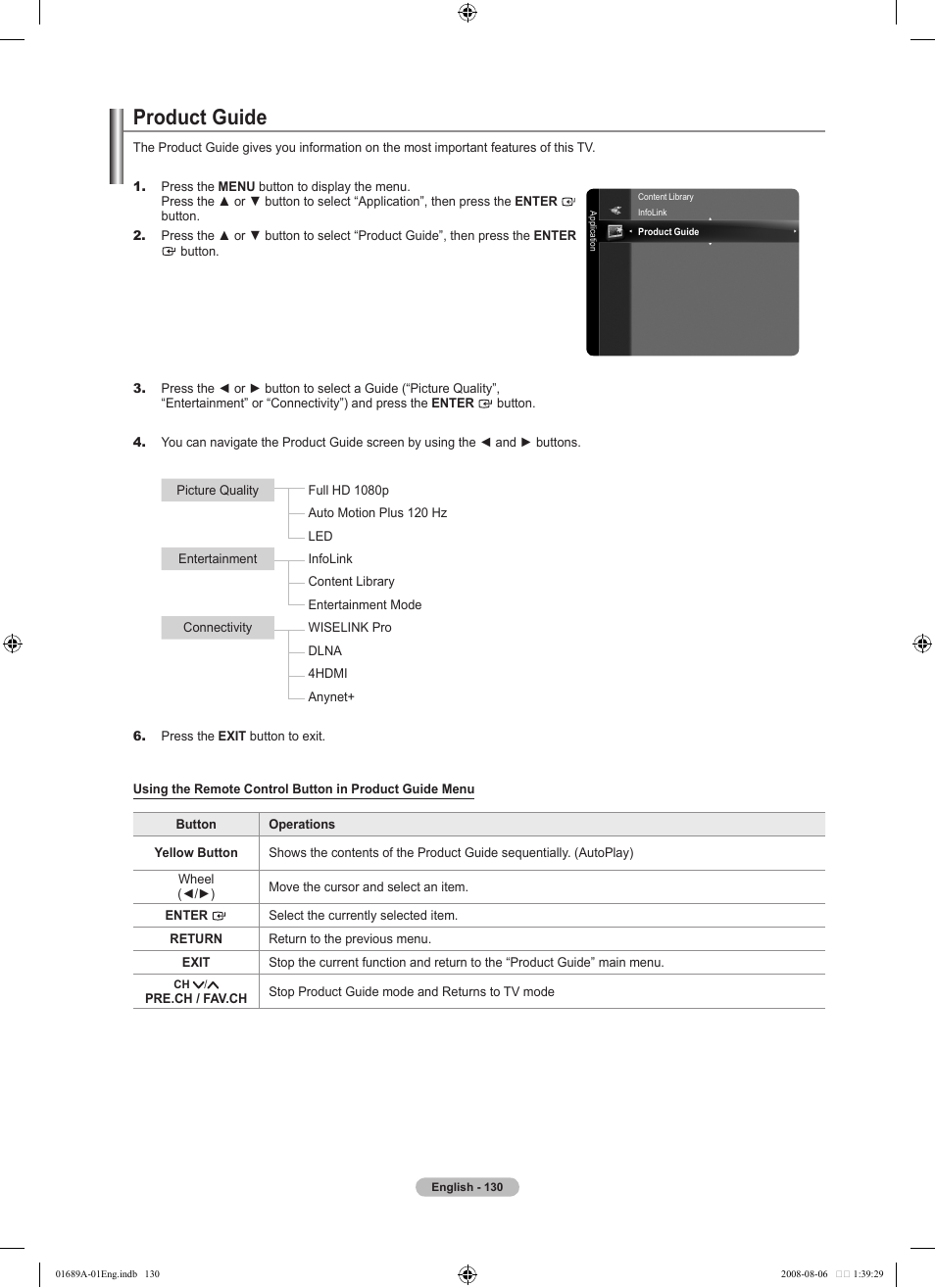 Product guide | Samsung LN46A950D1FXZA User Manual | Page 132 / 155