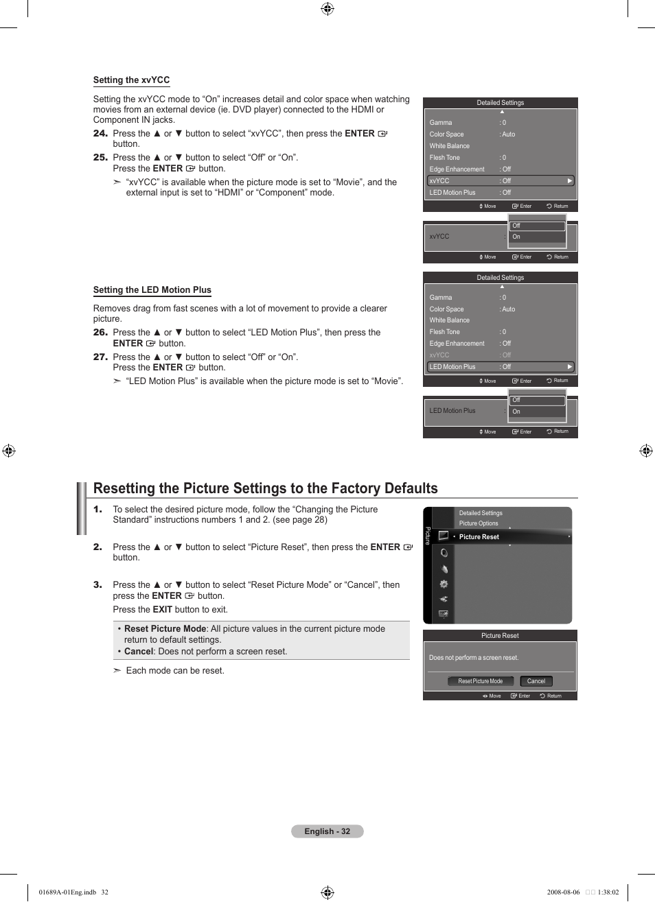 Samsung LN46A950D1FXZA User Manual | Page 34 / 155