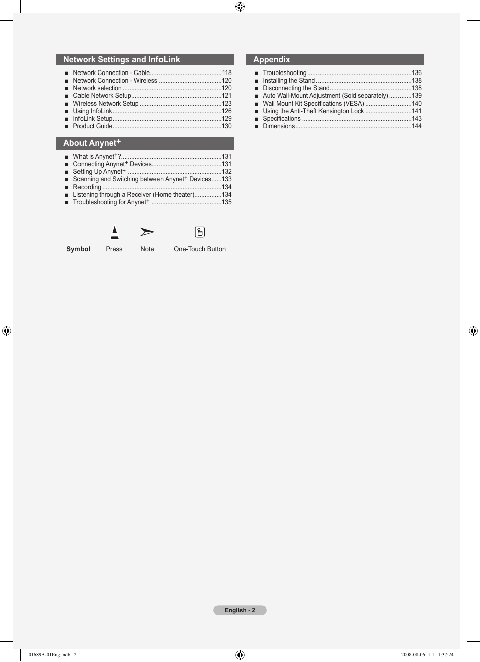 Samsung LN46A950D1FXZA User Manual | Page 4 / 155