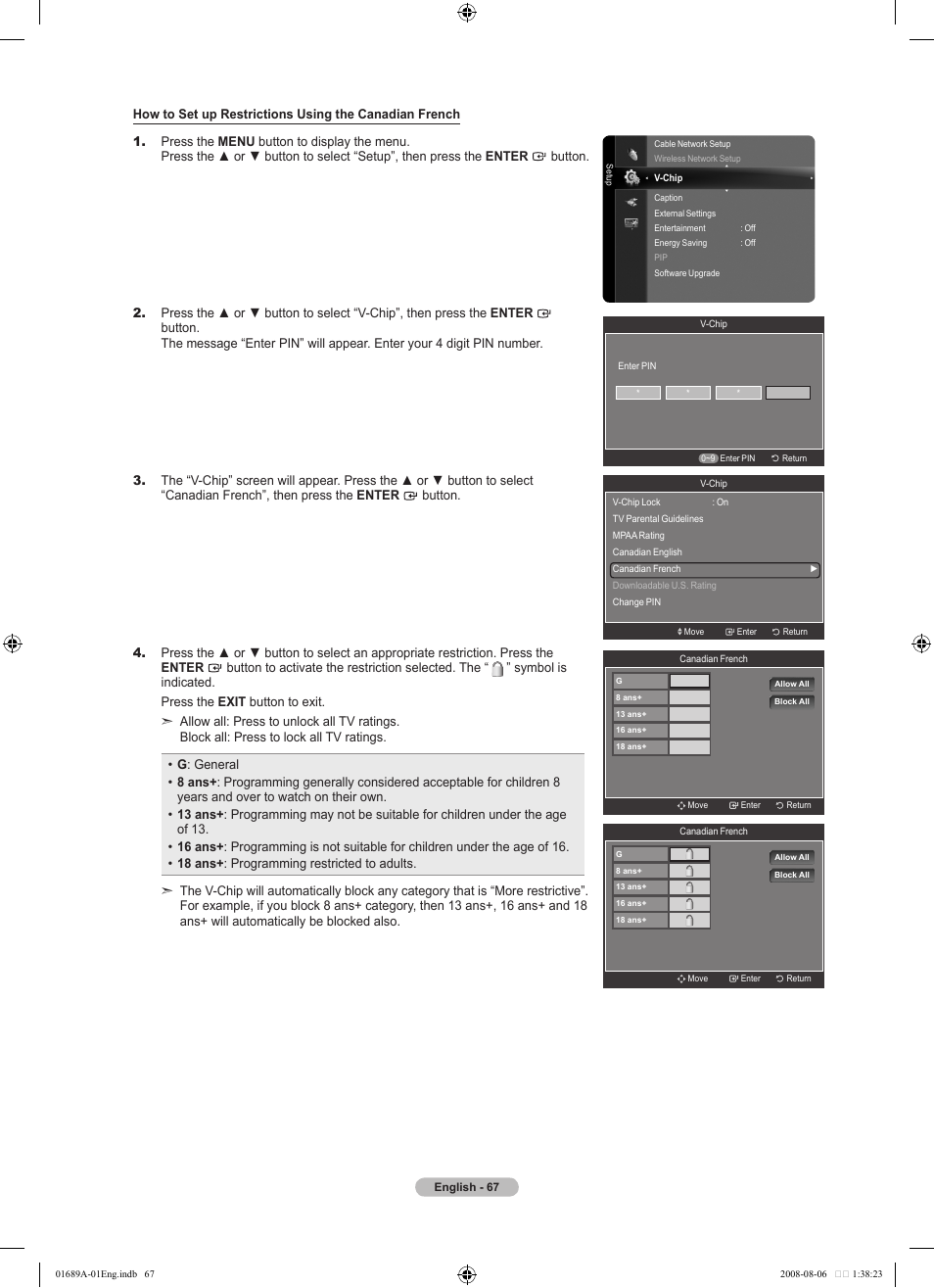 Samsung LN46A950D1FXZA User Manual | Page 69 / 155