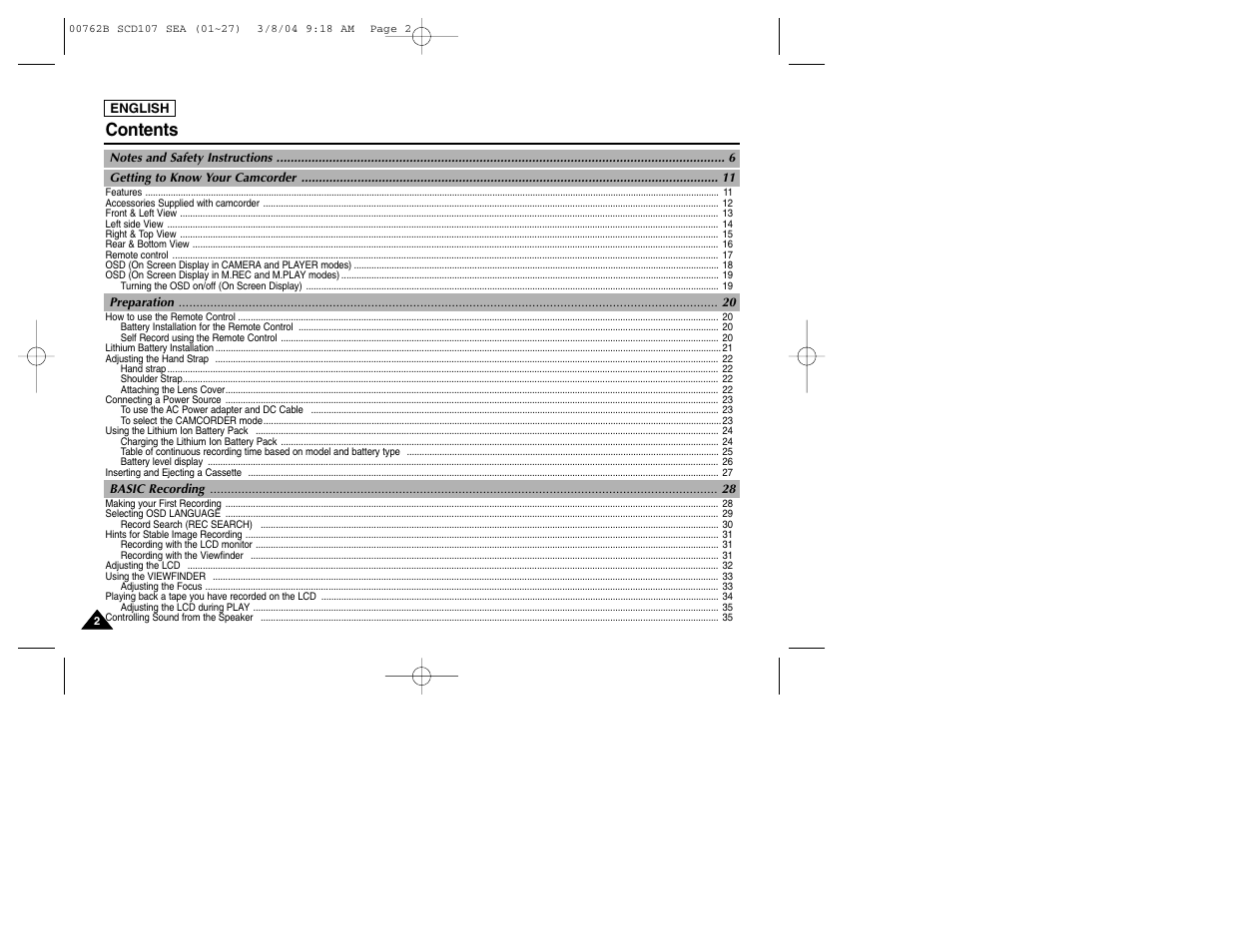 Samsung SC-D107-XAP User Manual | Page 6 / 113