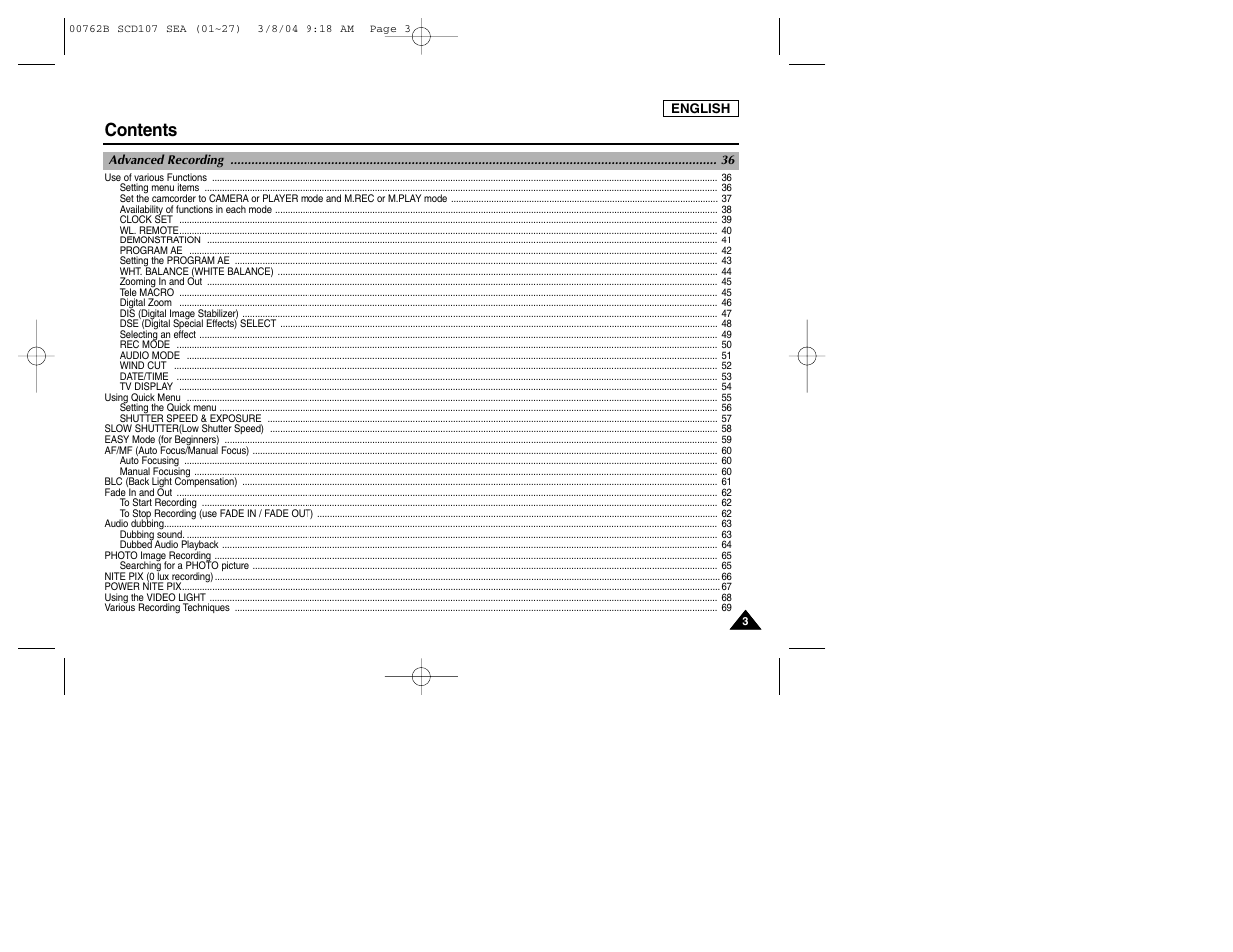 Samsung SC-D107-XAP User Manual | Page 7 / 113