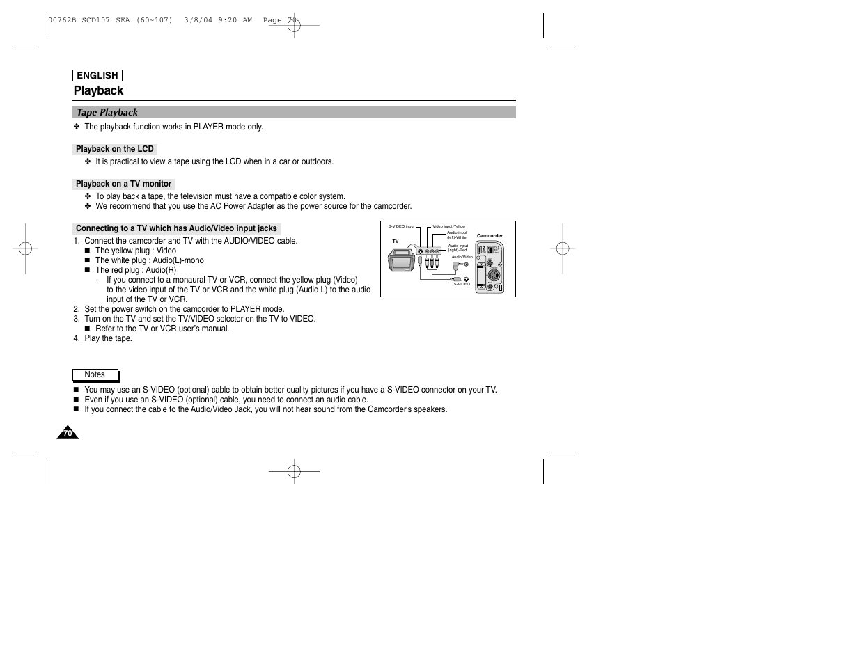 Playback | Samsung SC-D107-XAP User Manual | Page 74 / 113