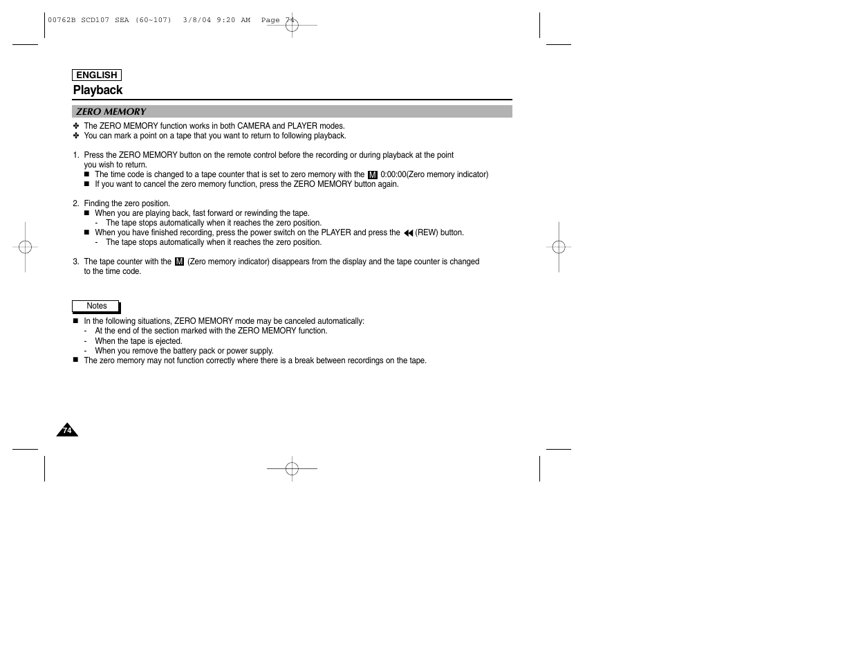 Playback | Samsung SC-D107-XAP User Manual | Page 78 / 113