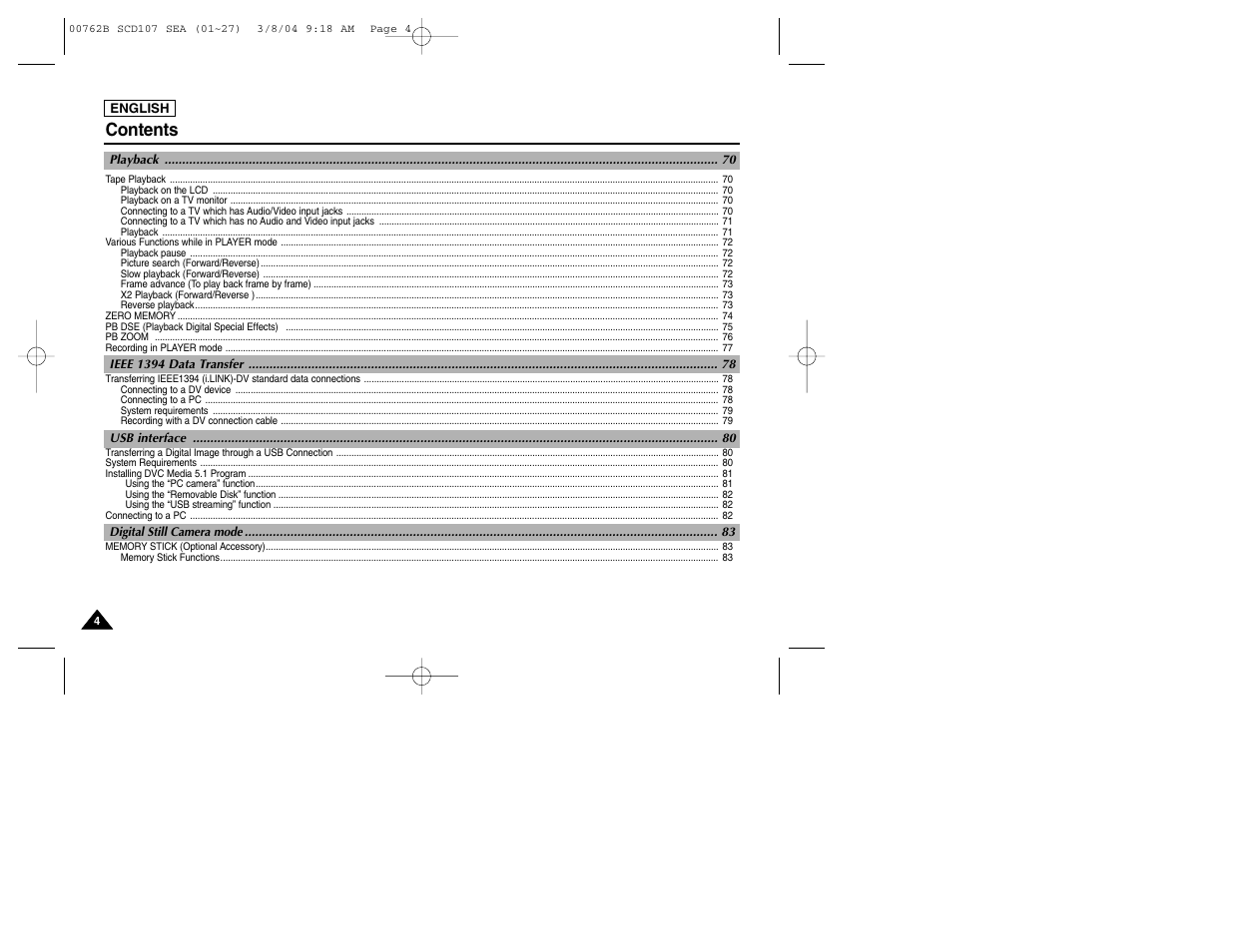 Samsung SC-D107-XAP User Manual | Page 8 / 113