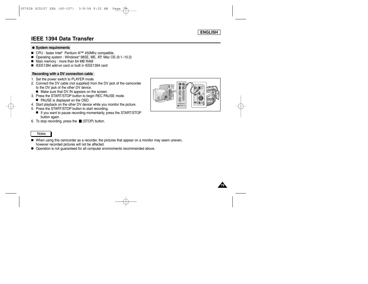 Ieee 1394 data transfer | Samsung SC-D107-XAP User Manual | Page 83 / 113