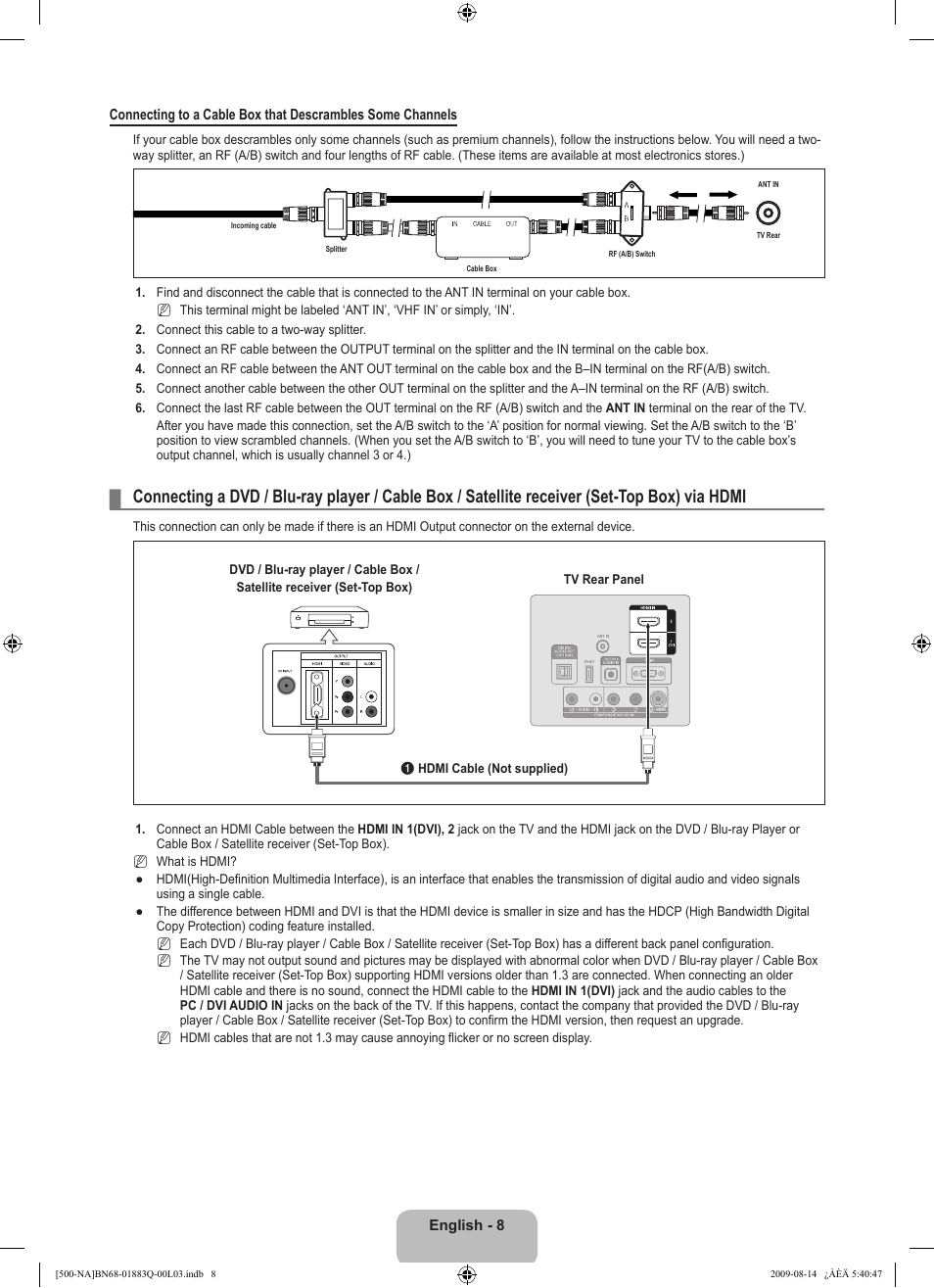 Samsung LN40B500P3FXZA User Manual | Page 10 / 128