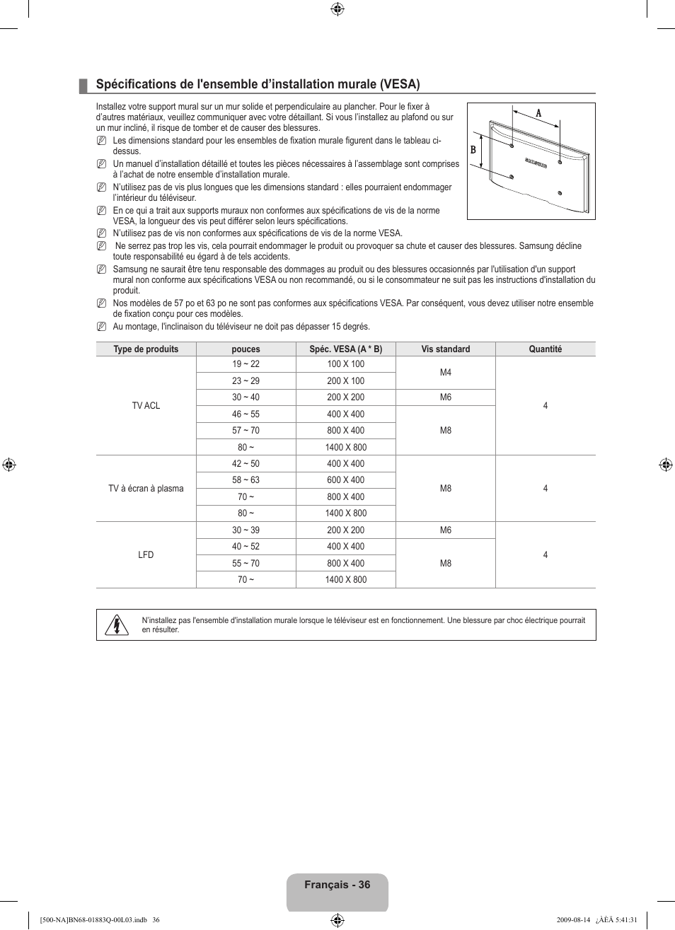 Samsung LN40B500P3FXZA User Manual | Page 122 / 128