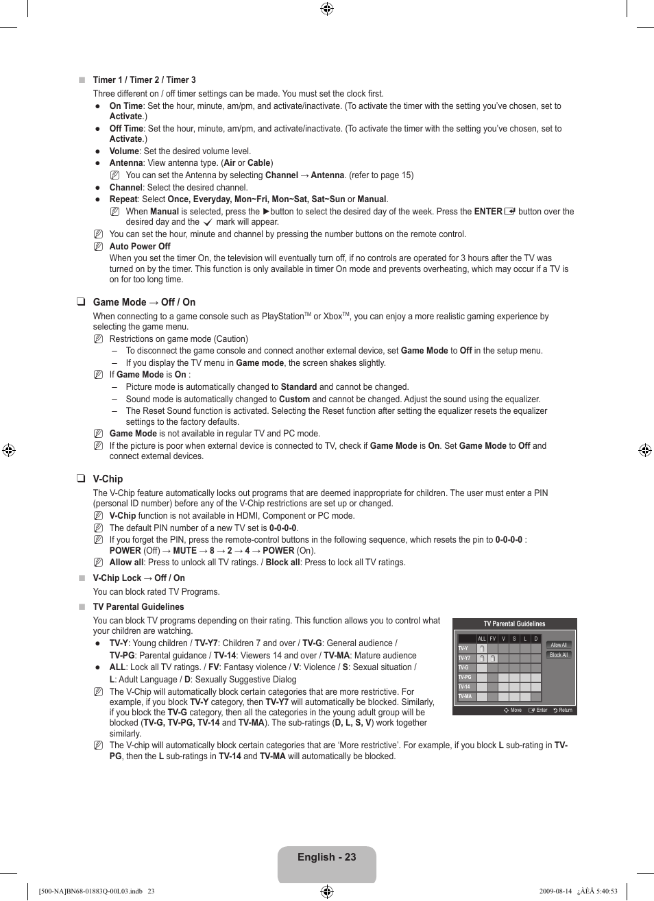 Samsung LN40B500P3FXZA User Manual | Page 25 / 128