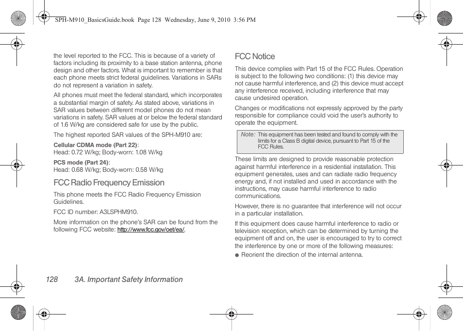 Fcc radio frequency emission, Fcc notice | Samsung SPH-M910ZIASPR User Manual | Page 140 / 157