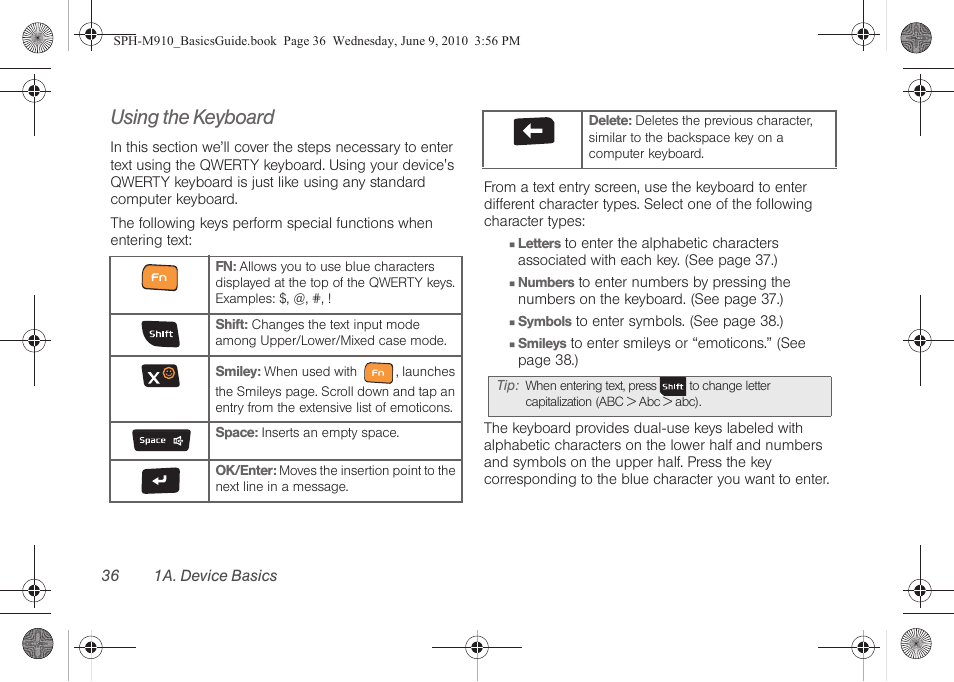 Using the keyboard | Samsung SPH-M910ZIASPR User Manual | Page 48 / 157