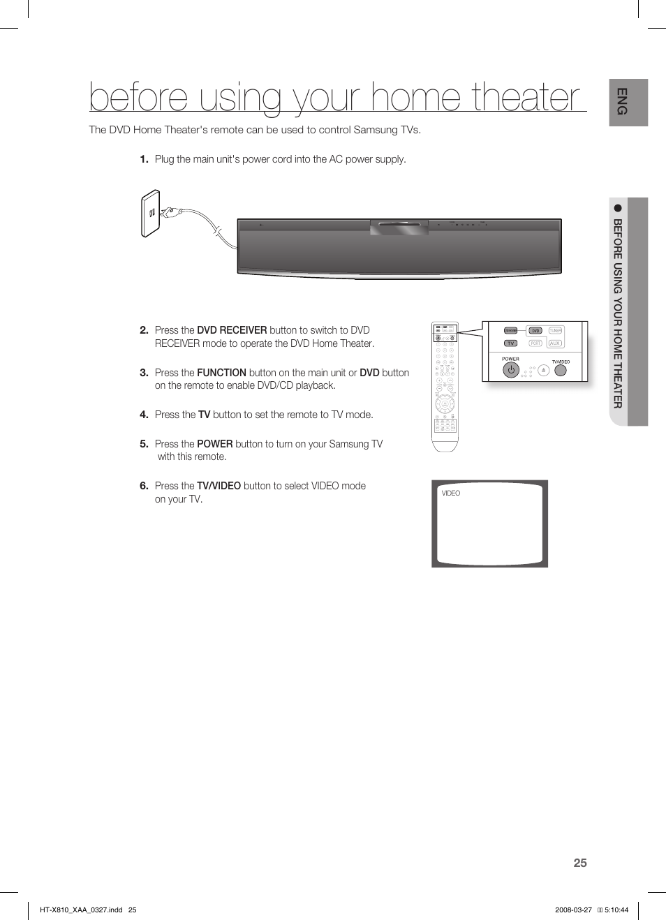 Before using your home theater | Samsung HT-X810T-XAA User Manual | Page 25 / 60