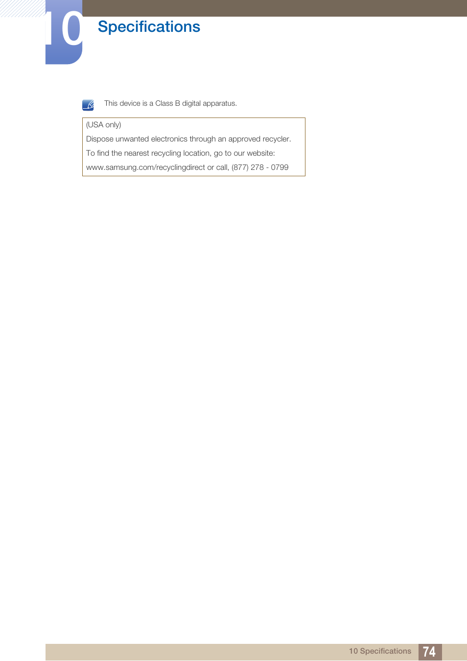 Specifications | Samsung LS24D360HL-ZA User Manual | Page 74 / 90