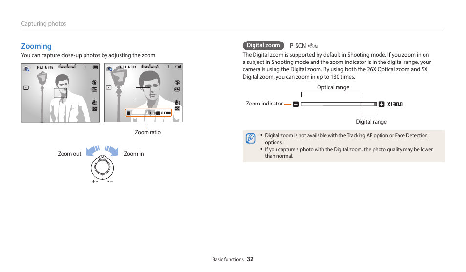 Zooming | Samsung EC-WB110ZBARUS User Manual | Page 33 / 132