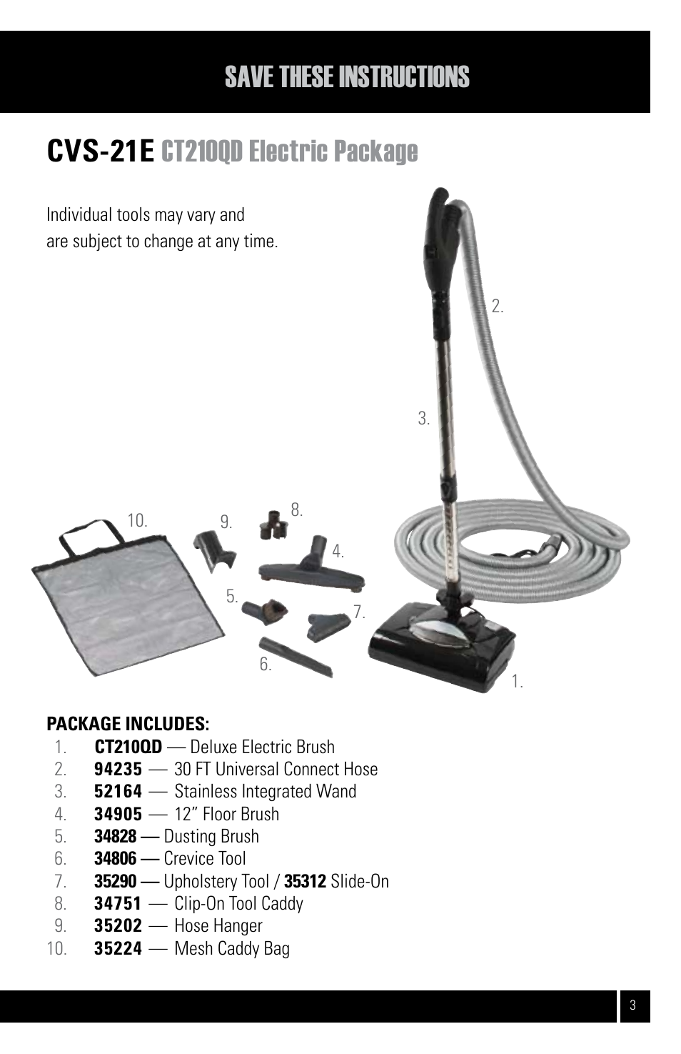 Save these instructions | Air King CVS-21E User Manual | Page 3 / 12