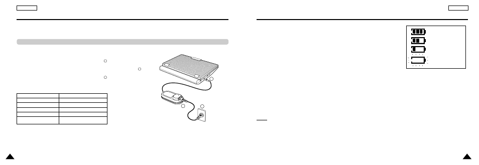 Using the battery pack, Battery level display | Samsung DVD-L300W-AFS User Manual | Page 14 / 32