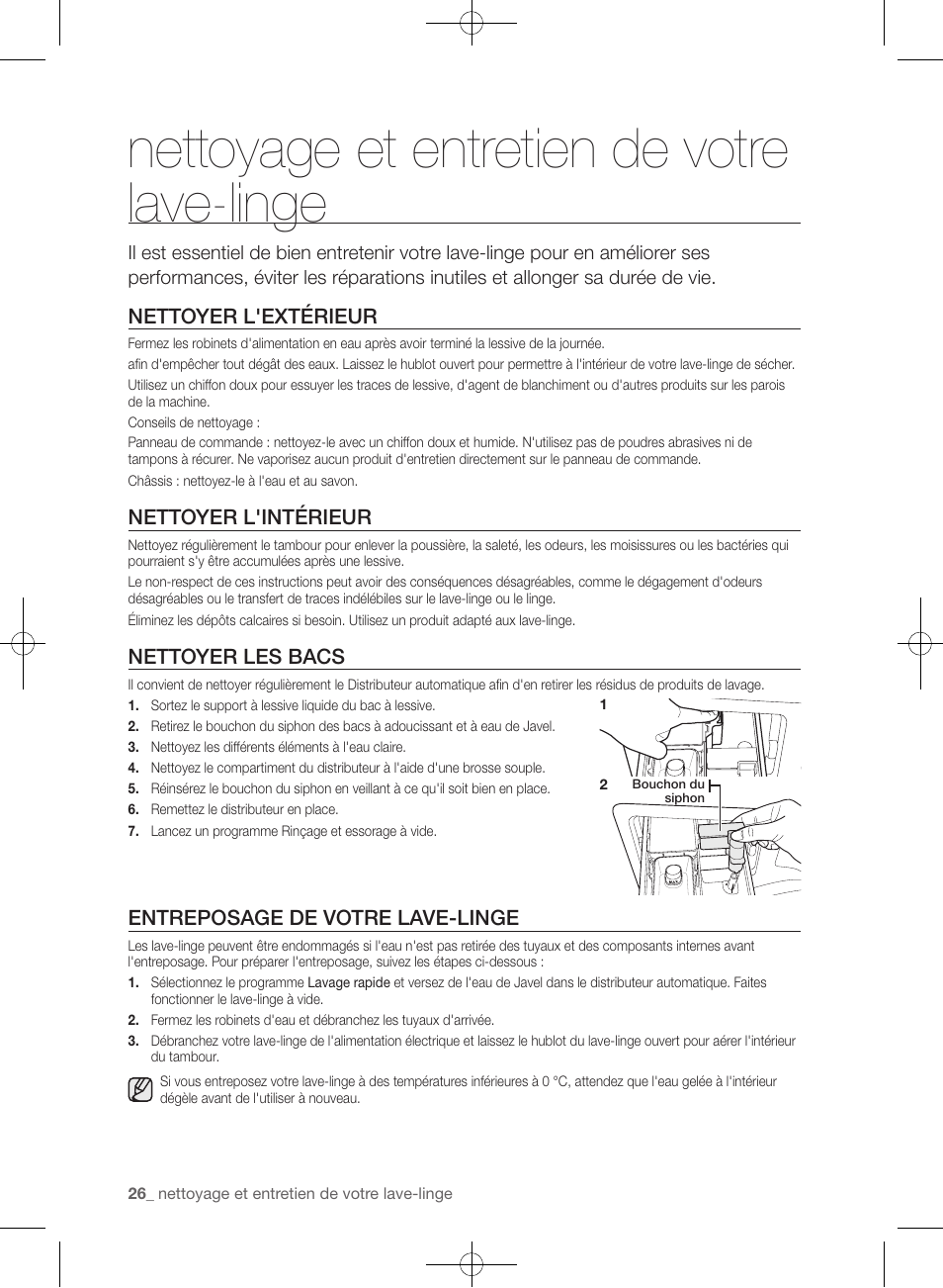 Nettoyage et entretien de votre lave-linge | Samsung WF361BVBEWR-A1 User Manual | Page 114 / 132