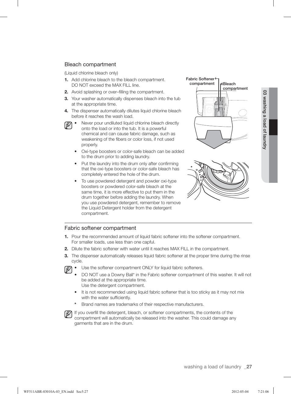 Samsung WF511ABR-XAA User Manual | Page 27 / 132