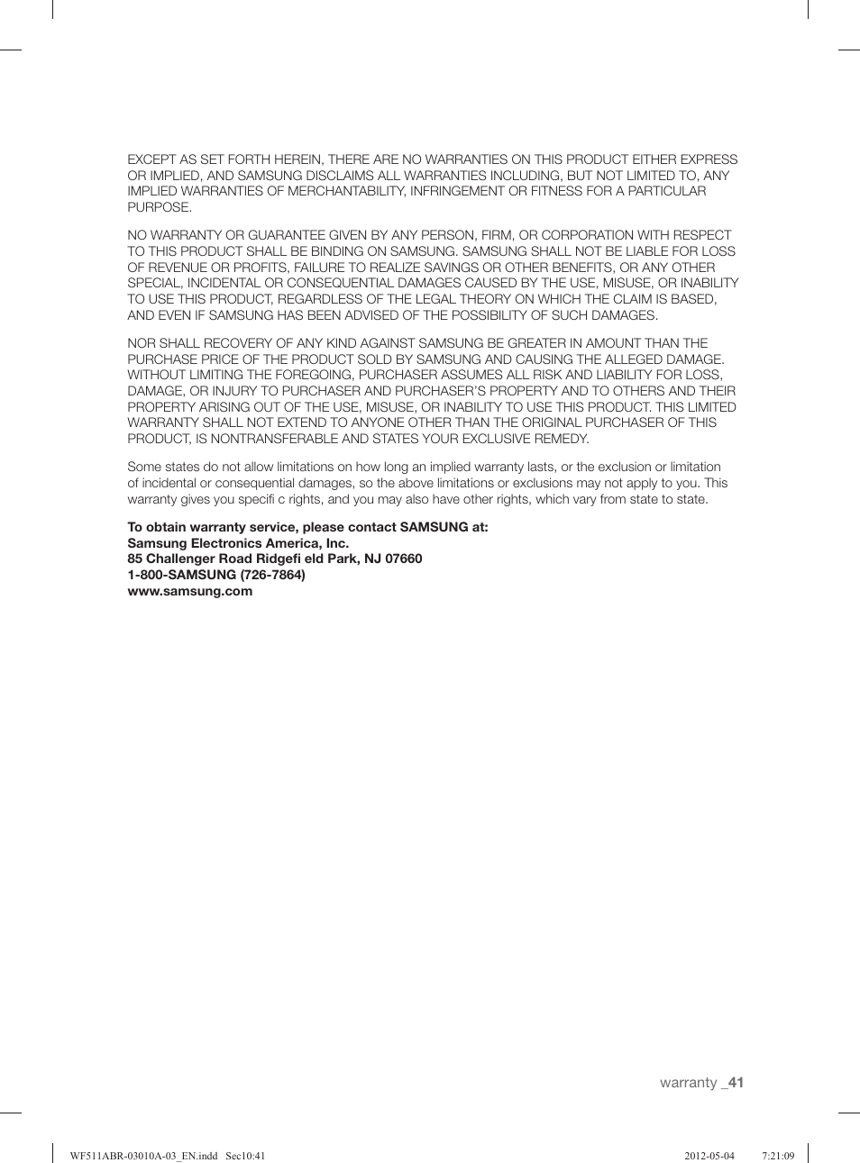 Samsung WF511ABR-XAA User Manual | Page 41 / 132