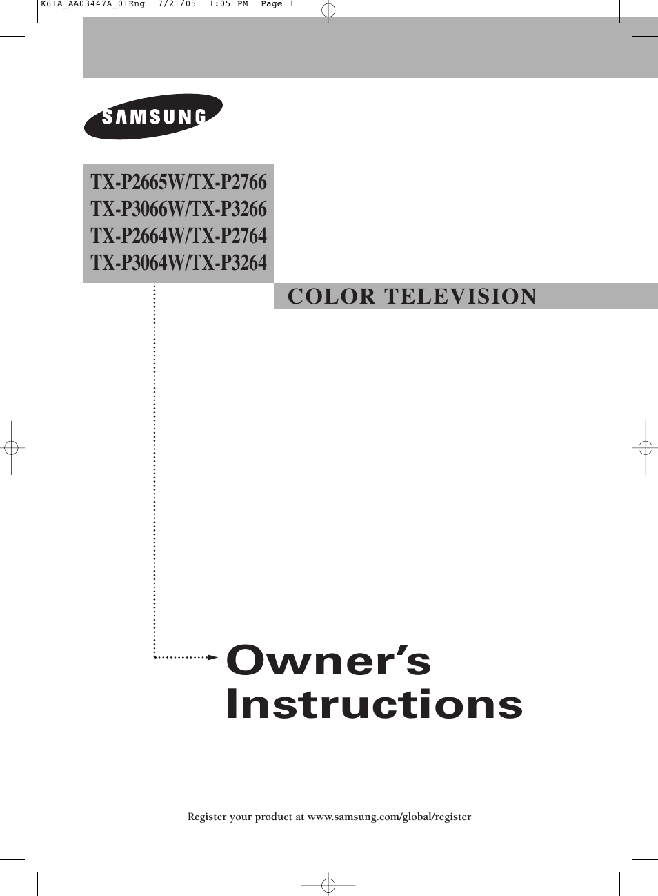 Samsung TXP3266X-XAA User Manual | 68 pages