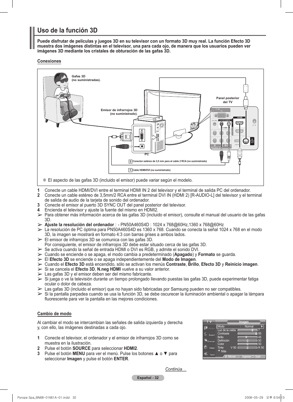 Uso de la función d | Samsung PN50A460S4DXZA User Manual | Page 106 / 150