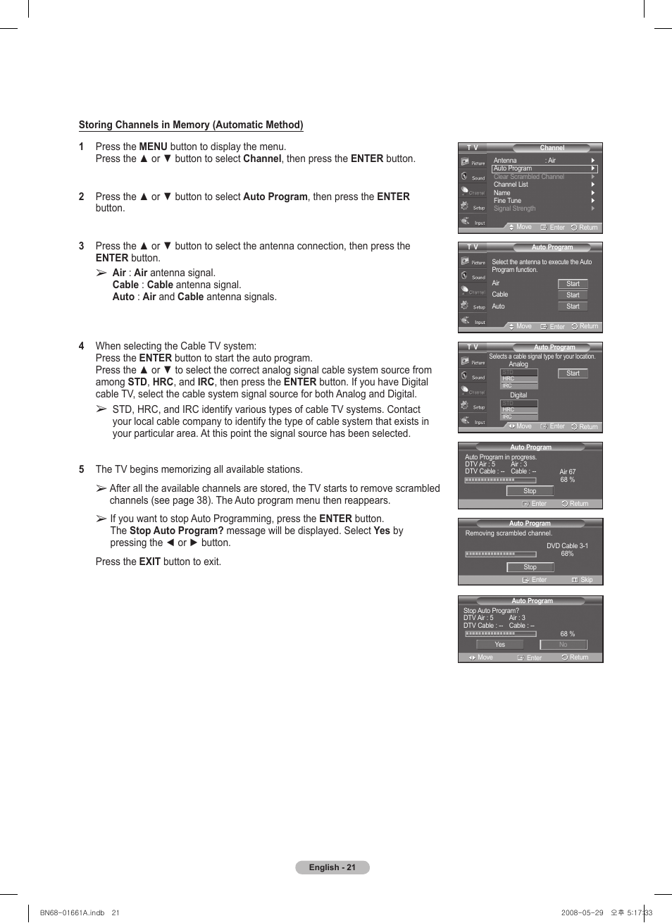 Samsung PN50A460S4DXZA User Manual | Page 21 / 150