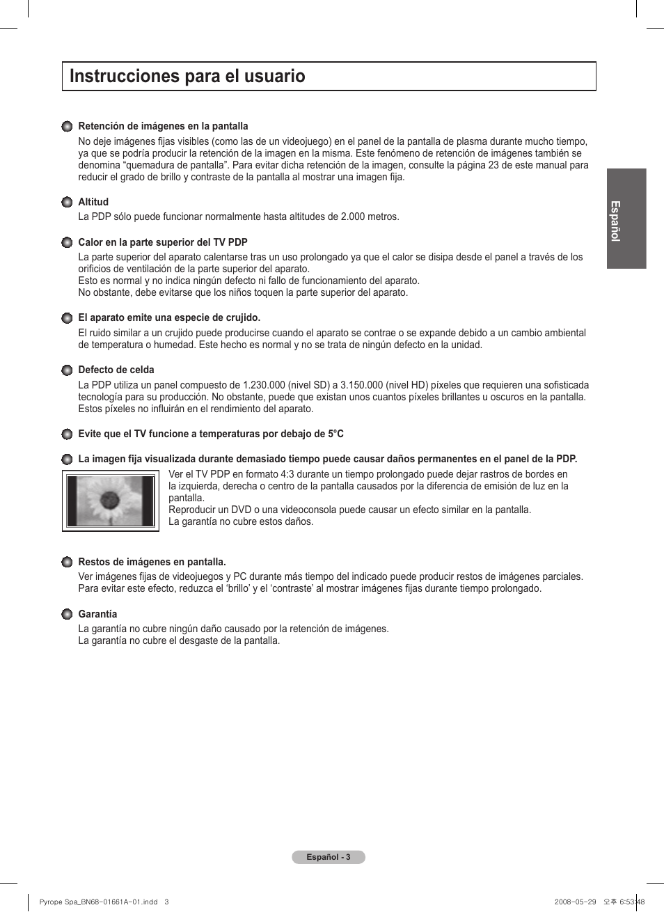 Instrucciones para el usuario | Samsung PN50A460S4DXZA User Manual | Page 77 / 150