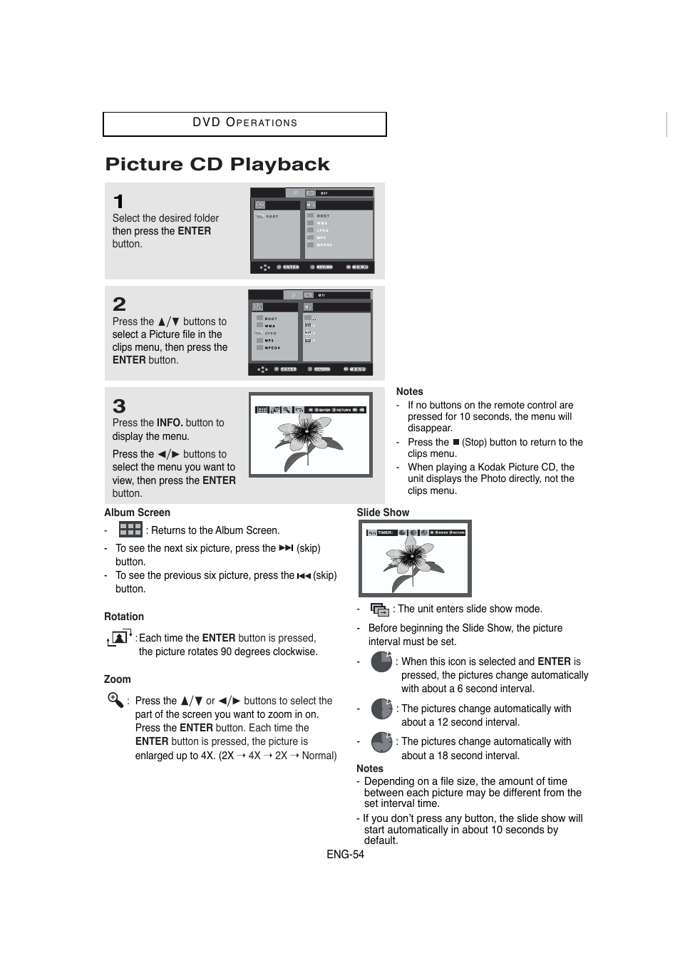 Picture cd playback | Samsung DVD-V5650B-XAA User Manual | Page 54 / 92