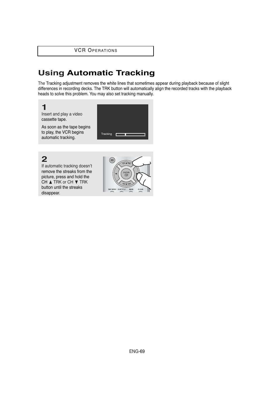 Using automatic tracking | Samsung DVD-V5650B-XAA User Manual | Page 69 / 92