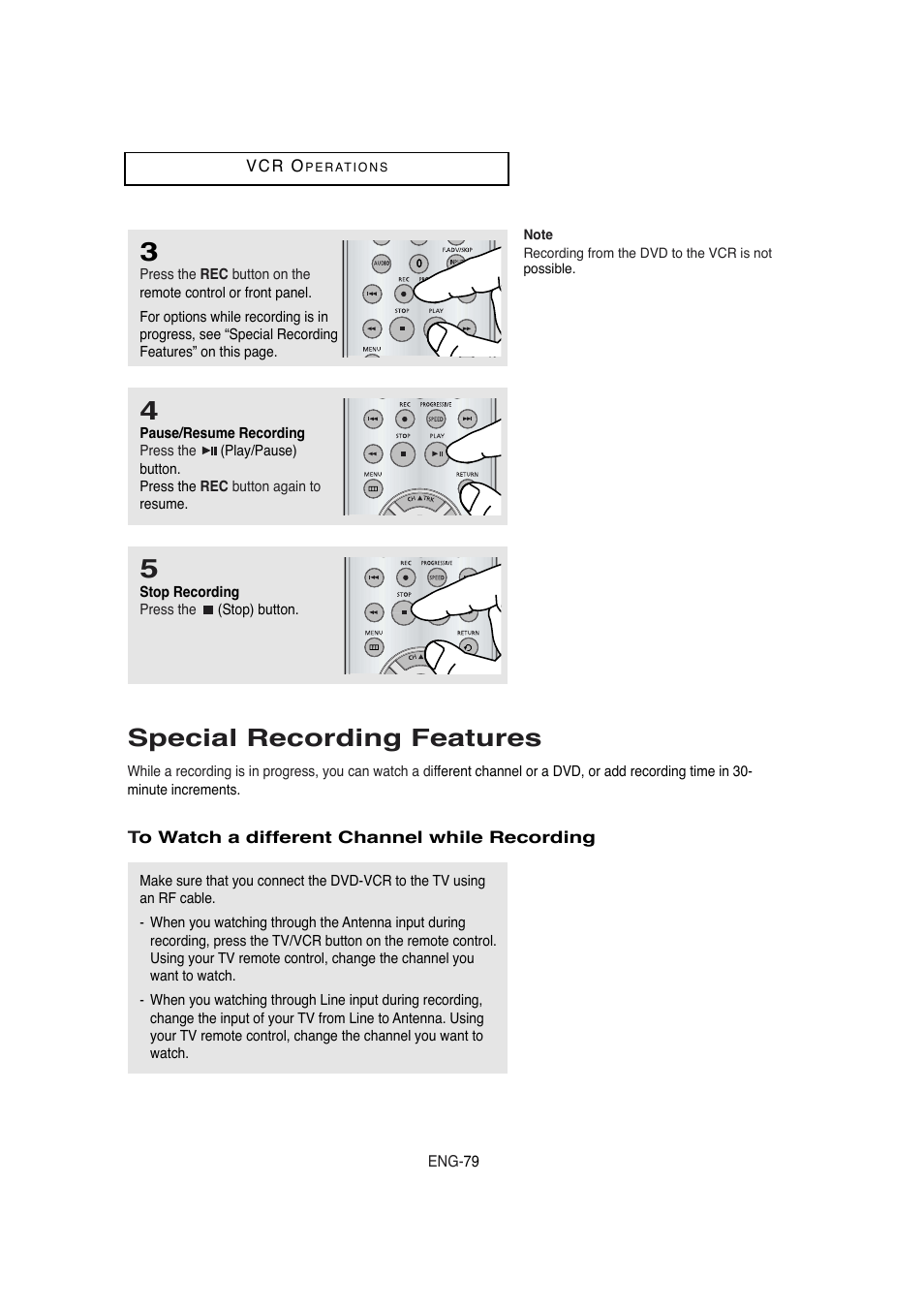 Special recording features | Samsung DVD-V5650B-XAA User Manual | Page 79 / 92