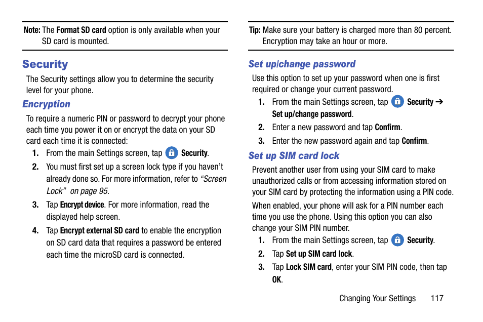 Security | Samsung SM-G870ARREATT User Manual | Page 125 / 213