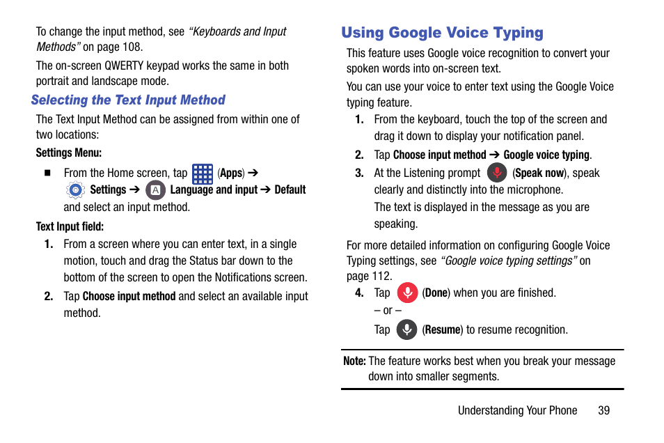 Using google voice typing | Samsung SM-G870ARREATT User Manual | Page 47 / 213