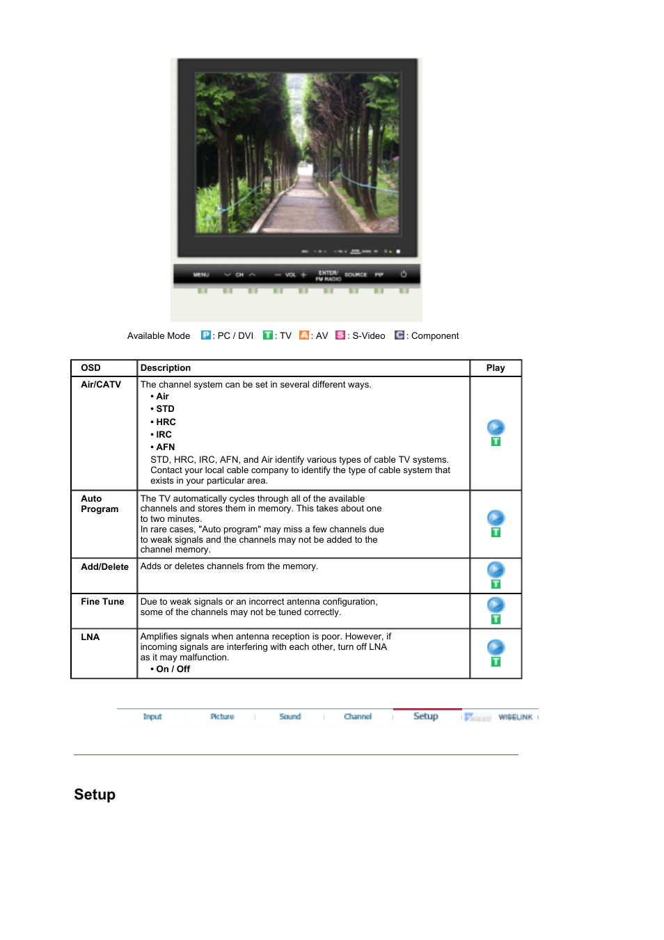 Setup | Samsung LS17MHFSSU-XAZ User Manual | Page 34 / 72