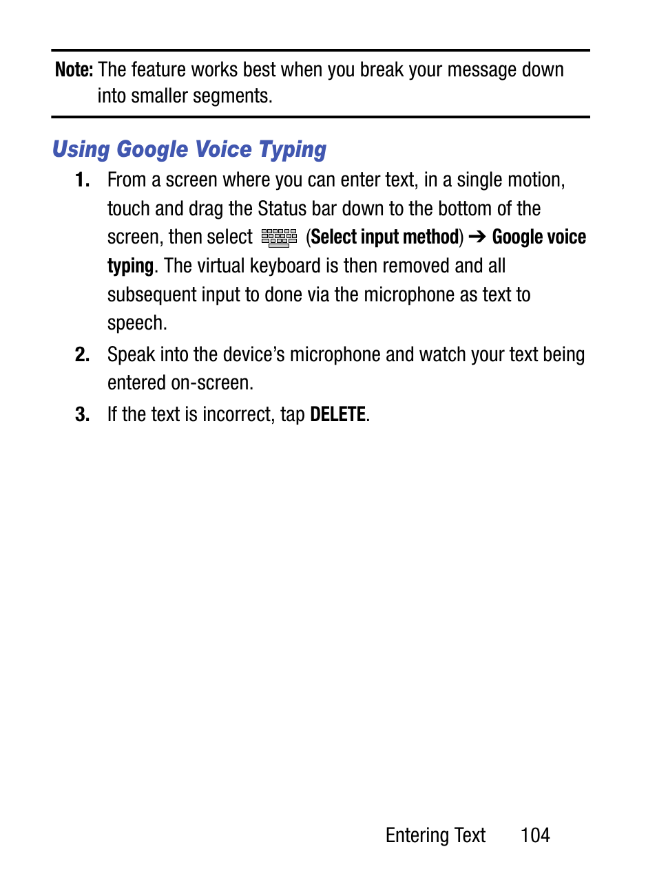 Using google voice typing | Samsung SM-S975LZKATFN User Manual | Page 111 / 479